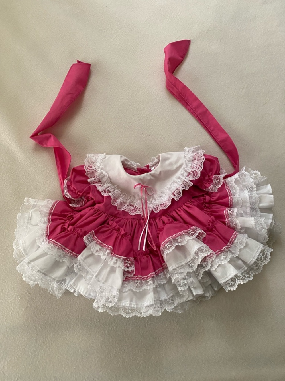 Lid’l Dolly’s Baby Dress dark pink newborn 8 to 12 pounds